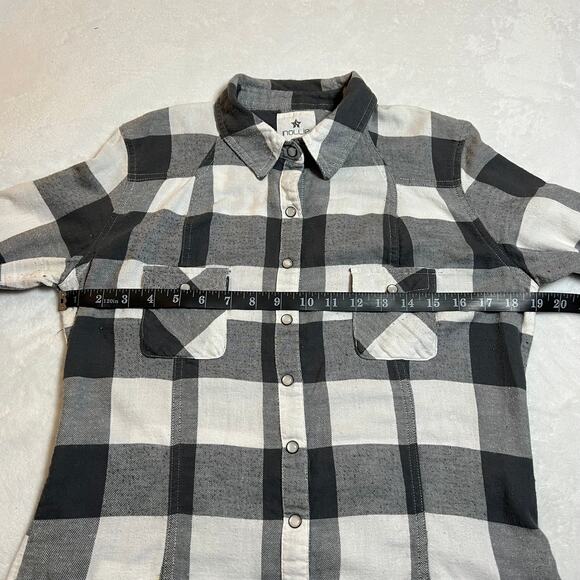 Nollie The Slim Fit Plaid Flannel Pearl Snap Button Up Shirt Size L Western - Picture 8 of 9